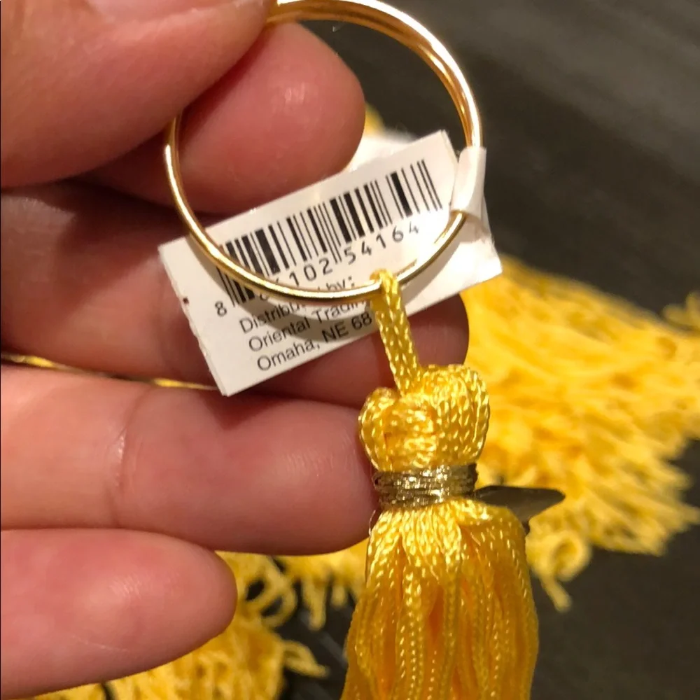 Yellow Tassel Keychains lot of 28